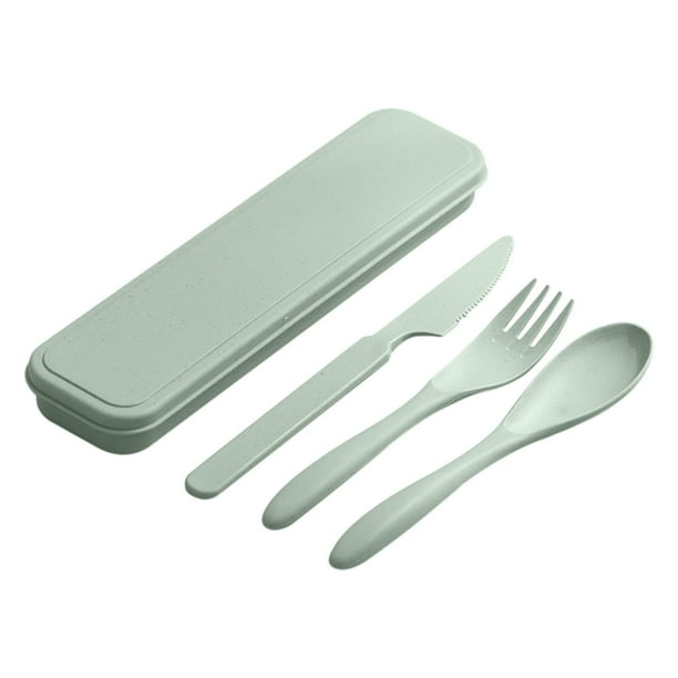 Ganfancp Set de Utensilios de Viaje Reutilizables con Estuche Pajita Set de Utensilios de Camping Accesorios Portátiles para Almuerzo Infantil Set de Cubiertos para Picnic Trabajo Almuerzo Escolar Of