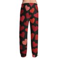 thumbnail image 6 of Fgvctg Mens Pajama Pants Valentine's Day Loungewear Sleepwear Wide Leg Pajama Heart Graphic High Waisted Pj Pant Stretch Spring Drawstring Lounge Pants with Pockets Purple Pink 2XL, 6 of 6