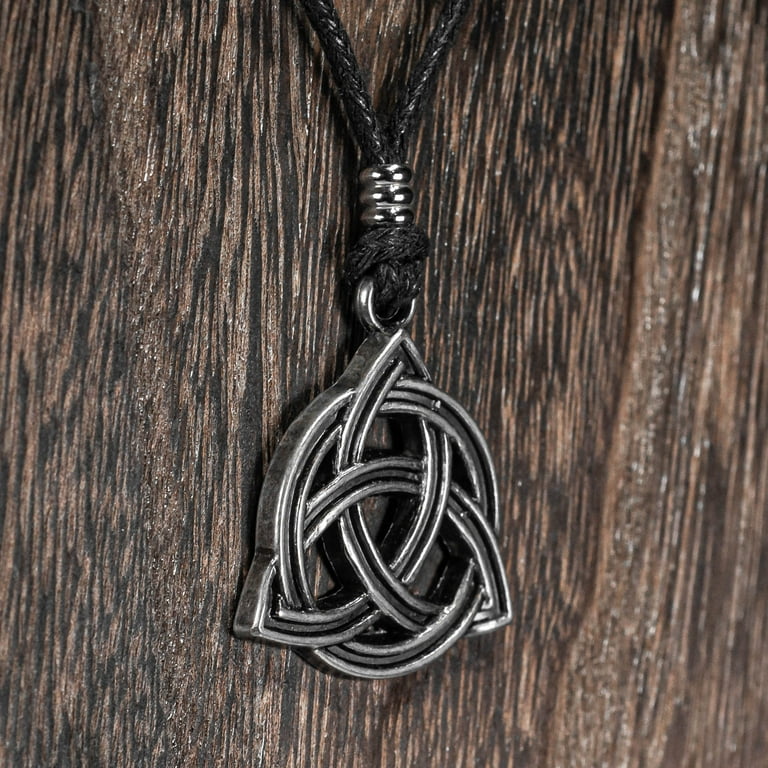 BlueRica Om Symbol Necklace - Adjustable Black Cord With Sliding Knot (Old Silver Finish)