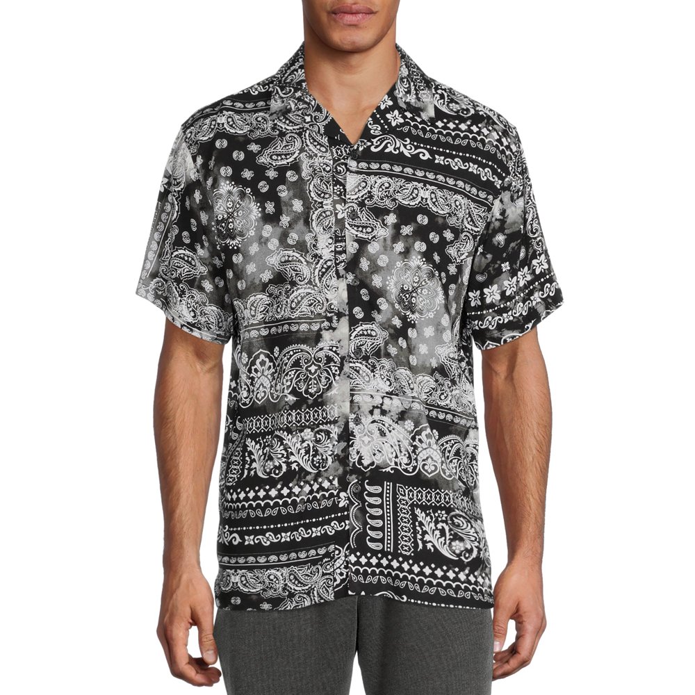 No Boundaries No Boundaries Men's and Big Men's Printed ButtonFront
