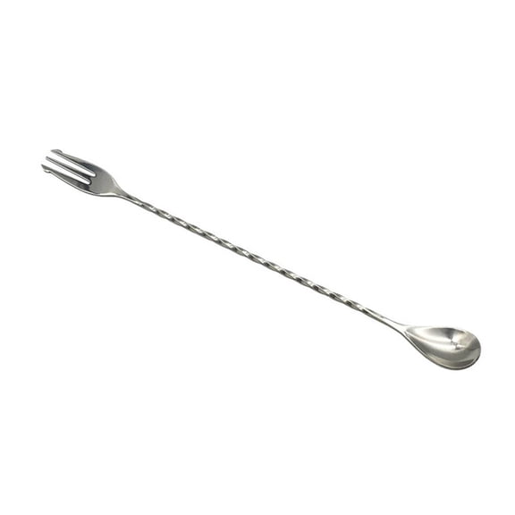 Long Handle Cocktail Shaker Spoon Bartenders Stirring Spoon Bar Spoon with Fork