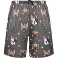 thumbnail image 2 of CROPD Colorful Pug Dog Pajama shorts Mens Lounge Sleep Shorts Straight-Fit Men Pajama Bottoms with Drawstring & Pockets, 2 of 7