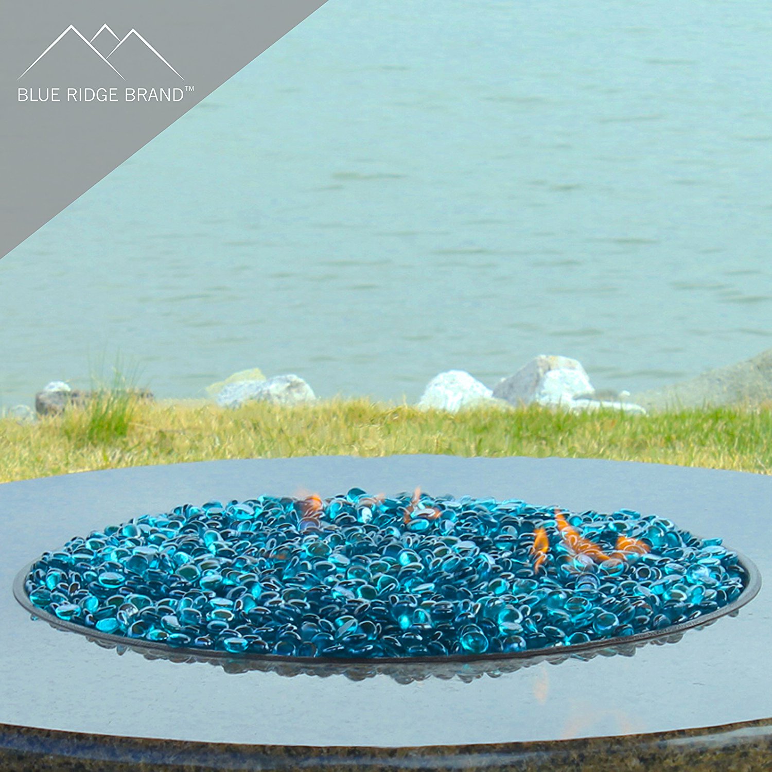 Fire Pit Glass Aqua Blue Reflective Fire Glass Beads 3 4 Reflective Fire Pit Glass Rocks
