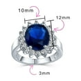 thumbnail image 4 of Bling Jewelry Womens Classic 5CT Blue CZ Sapphire Cubic Zirconia Halo Engagement Ring Silver Plated, 4 of 6