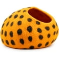 thumbnail image 6 of Woolygon Wool Cat Cave Bed Handcrafted from 100% Merino Wool, Eco-Friendly Felt Cat Cave for Indoor Cats and Kittens (Yellow ), 6 of 7