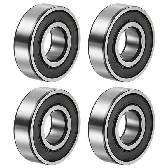 6203-2RS Deep Groove Ball Bearing,17 x 40 x 12mm C3 Double Rubber Sealed Chrome Steel Bearings,Black,4 Pack