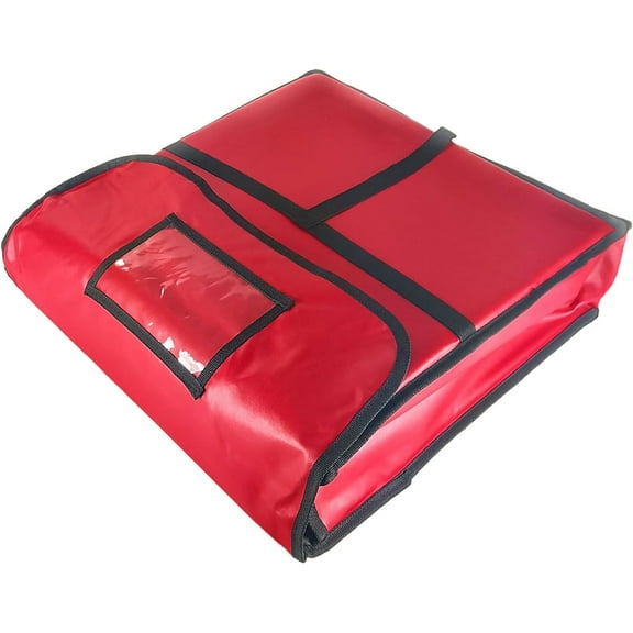 TrueCraftware- 18" x 18" Insulated Pizza Bag Holds 2 of 16" Pizza Leatheroid's PVC with Nylon Edges Exterior- Pizza Delivery Bags Pizza Carrier Insulated Food Bag for Personal and Professional Use