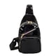 thumbnail image 2 of Mochila de cuero tipo sling para mujer - Pequeña bolsa de pecho con múltiples bolsillos para senderismo, viajes y uso diario, 2 of 6