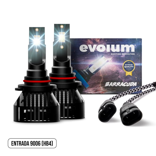 Luces Led para Auto - EVOLUM - Modelo Barracuda 11,000 lúmenes - Resistencia al Agua - Haz de luz Perfecto (9006)