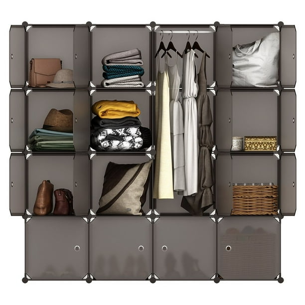 Modular Closet Organizer Plastic Cabinet 16 Cube Wardrobe Cubby Shelving Storage Cubes Drawer Unit Diy Bookcase System With Doors For Clothes Shoes Toys Brown Com - Cube Diy Modular Closet Organizer Modular Closet Organizer Plastic Cabinet 16 Cube Wardrobe Cubby Shelving Storage Cubes Drawer Unit Diy Bookcase System With Doors For Clothes Shoes Toys Brown Com - Cube Diy Modular Closet Organizer