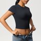thumbnail image 4 of mfyjkho Tops Elegantes Para Mujer, Camiseta De Manga Corta Para Mujer, Informal, Ajustada, Para Pilates, Yoga, Running Y Fitness, Con Cuello Redondo Tops Para Hacer Ejercicio Para Mujer Xl, 4 of 8