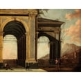 thumbnail image 3 of Ascanio Luciani 24x20 Black Modern Framed Museum Art Print Titled - Portico with Loggia by the Sea, with Boats and Figures, 3 of 5