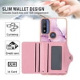 thumbnail image 4 of For Moto G Power 2022 Marble Patterned Case with Card Holder, Back Folio Kickstand PU Leather + Soft Crystal Bumper Edge, Magnetic Clasp Back Cover For Moto G Power 2022,Darkpurple, 4 of 6
