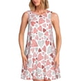 thumbnail image 1 of Balery Hand Drawn Hearts Vestidos de verano para mujer con estampado: vestido holgado sin mangas, vestido playero informal y cómodo para días calurosos., 1 of 7