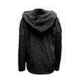 thumbnail image 5 of Fesfesfes Women Hooded Warm Faux Coat Jacket Winter Zipper Solid Long Sleeve Sweatshirt, 5 of 5