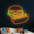 thumbnail image 5 of Handmadetneonsign Couple Burger And Hotdog Neon Sign, Burgers Neon Light, Burgers Led Light, 5 of 5