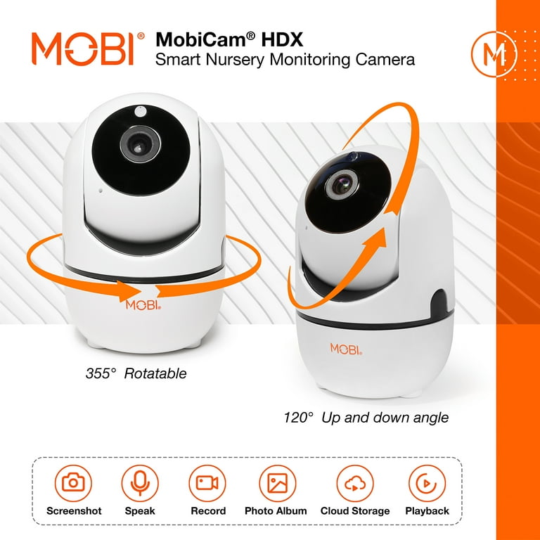 MOBI MobiCam HDX Wi Fi Pan Tilt Smart Nursery Monitoring Camera