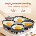 thumbnail image 3 of Non Stick Egg Frying Pan, 4 Hole Breakfast Skillet with Handle for Gas & Induction Stovetops, Easy Release Hamburger Cookware, 3 of 6