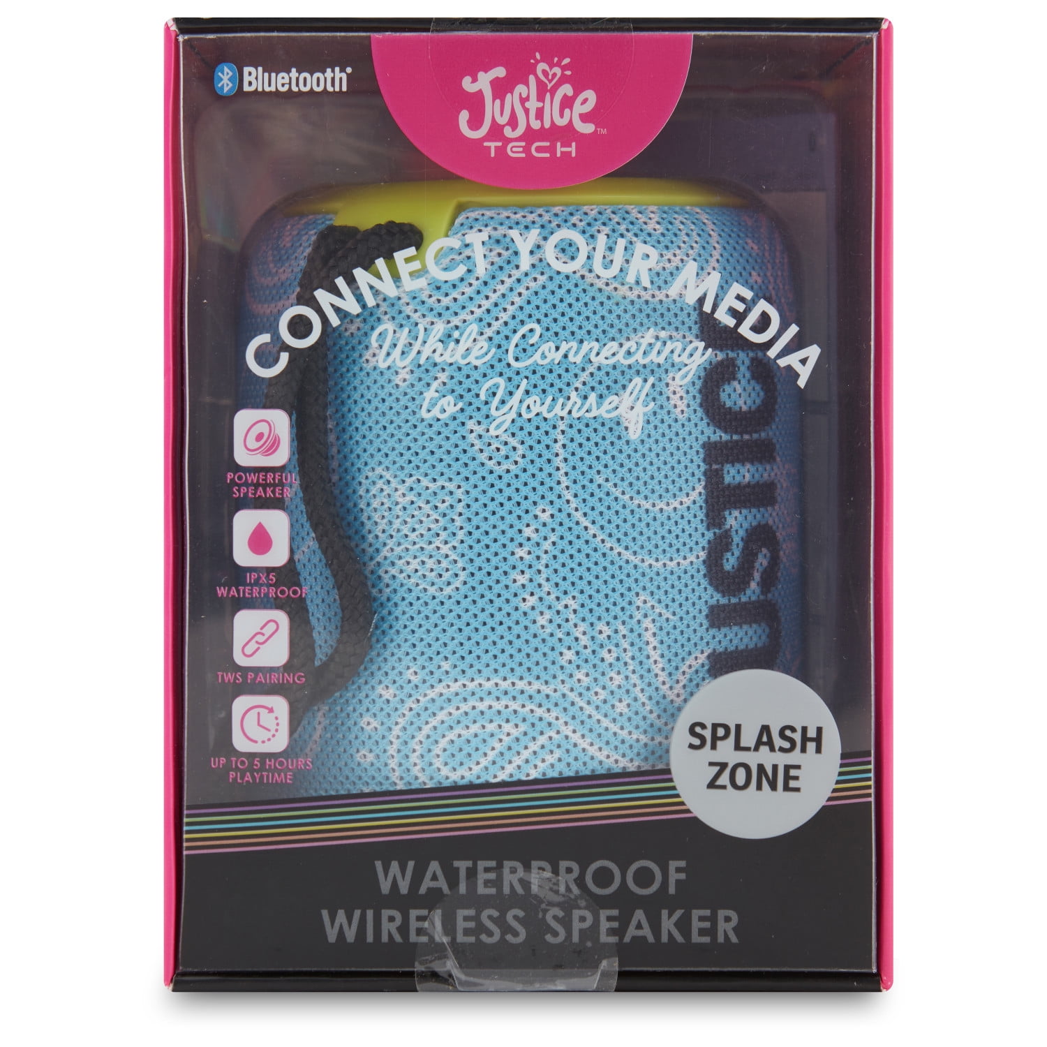 Justice Wireless Speaker- BLUE PAISLEY PRINT