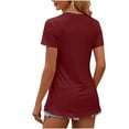 thumbnail image 4 of yillto Women's Summer Tshirts Short Sleeve Crewneck Pullover Blouse Shirts Side Split Tunic Tops, 4 of 4