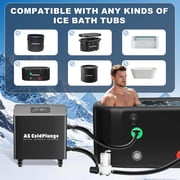 Ice Bath Water Chiller for Cold Plunge Tubs, 1HP Upgraded Cold Plunge Chiller with External Filter & Pump, Submersible Pump, Insulated Hoses, 110V Cooling Chiller for for Cold Therapy Recovery