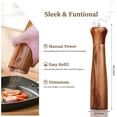 thumbnail image 3 of Juego 2 Molinillos Sal y Pimienta Madera Acacia 25cm Manual con Núcleo Cerámico/Acero Ajuste Grosor Recargable Regalo Elegante para Cocina, 3 of 5