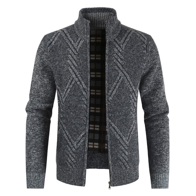 Cardigan à Fermeture Éclair Décontracté pour Hommes Automne Hiver Mode Confortable Léger pour Usage Quotidien