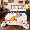thumbnail image 3 of Manfei Cute Dog Full Size Comforter Sets, USA Flag Bedding Comforter Set, Beige Red Navy, Navy Reversible 3 Pieces, 1 Comforter and 2 Pillowcases, 3 of 6