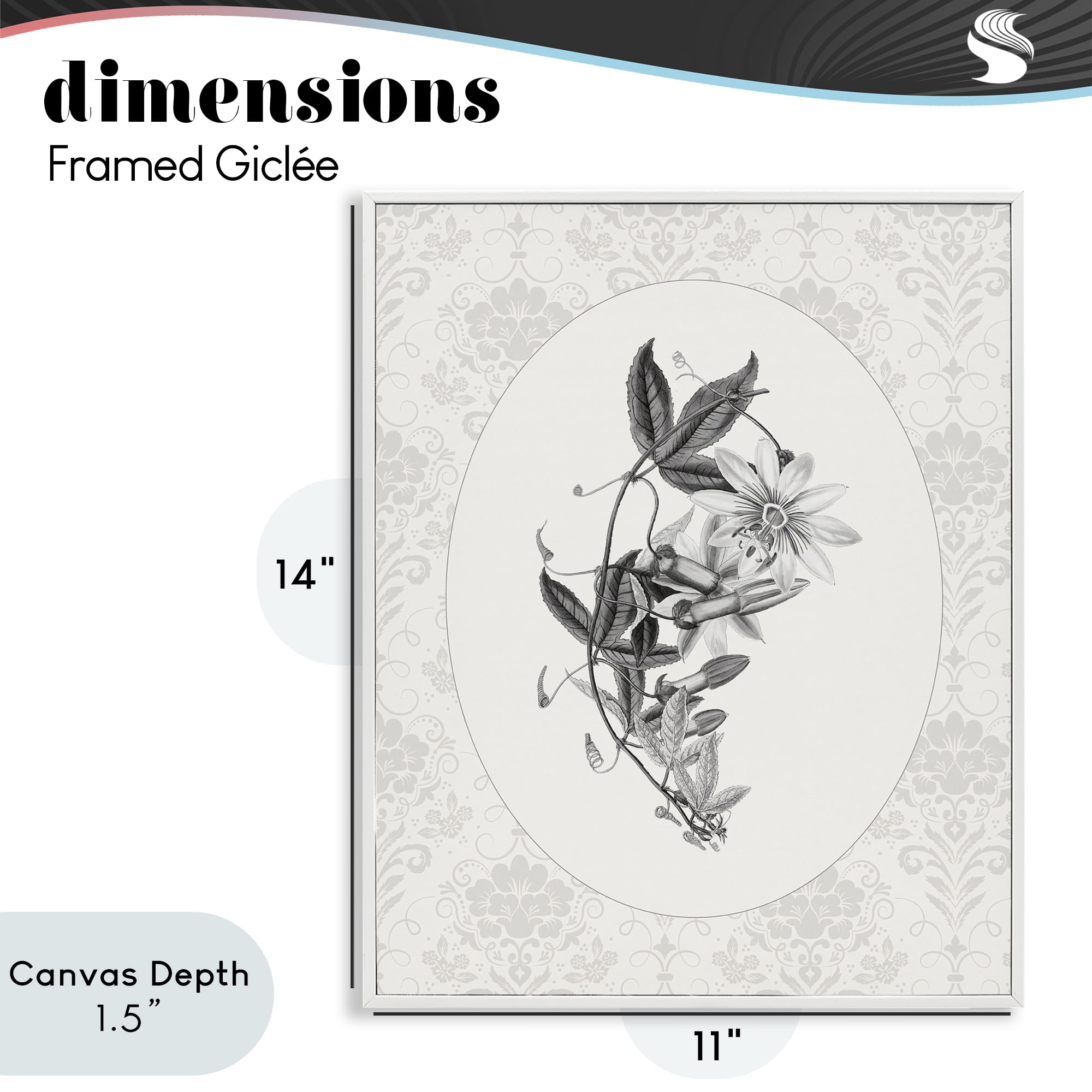 Stupell Industries Vintage Botanical & Lace White Framed Giclee Art, design by CAD Designs