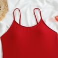 thumbnail image 4 of Elainilye Fashion Womens Swimsuits One Piece Bathing Suit Modest Swimwear Swimsuit Belly Shading Slim Solid Color Spa Swimwear,Red, 4 of 9