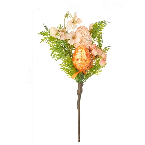 Tapones para huevos de Pascua de espuma, huevos de resurrección, decoración de plantas, adornos de escritorio para el hogar, juego de 6 piezas