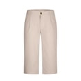 thumbnail image 6 of Betivan Men's Linen Capri Pants Elastic Waist Solid Color Breathable Lightweight Calf Length Loose Fit Beach Vacation Outdoor Daily Trousers, 6 of 9