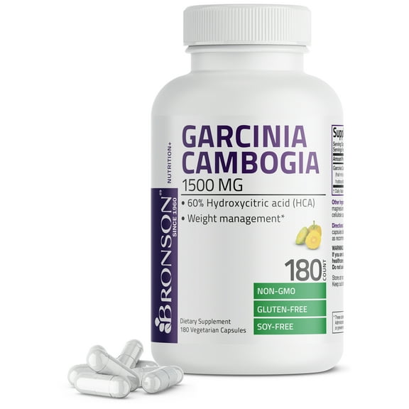 Bronson Garcinia Cambogia Extract 500 mg (60% HCA) NATURAL WEIGHT LOSS, 180 Capsules