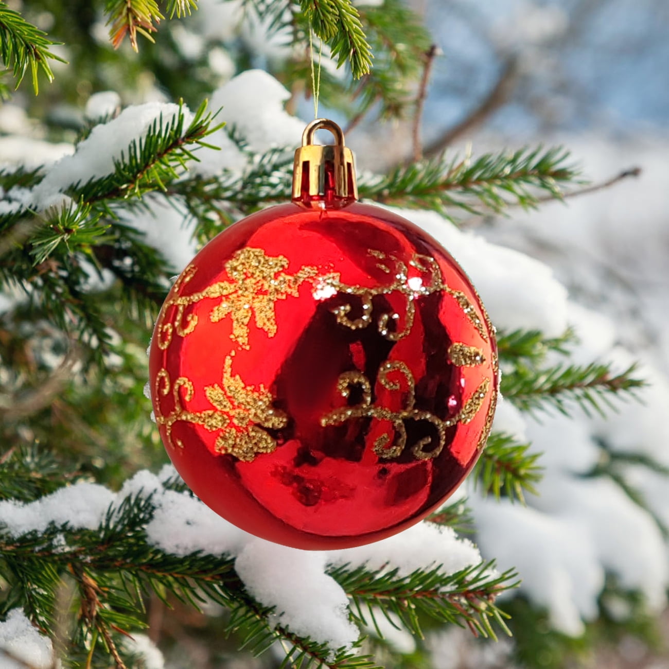 PayUSD Christmas Balls Ornaments for Christmas Decorations 44 pcs Xmas Christmas Tree Shatterproof Ornaments Set for Holiday Wedding Party Decoration (1.18"-2.36", Gold, Red, Green)