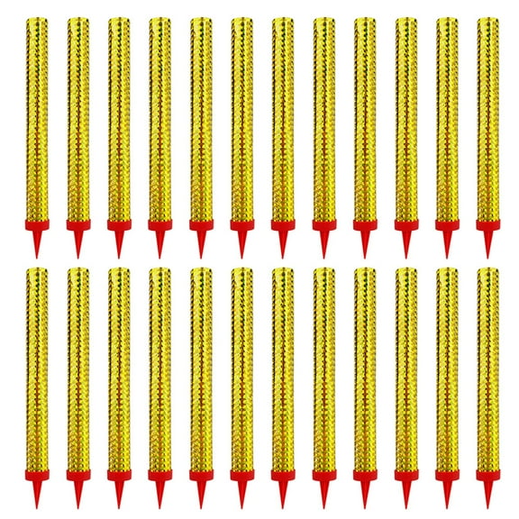 QIFEI 24 Gold Sparkler Birthday Candles,Used for Birthday, Parties, Weddings, Bottling Services, Nightclubs, Restaurants, Anniversaries, Parties, Celebrations, Last 50-50 Seconds