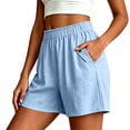 thumbnail image 4 of Utoimkio Women's Crinkle Gauze Shorts,Elastic High Waist with Button Detail Pockets, 4 of 7
