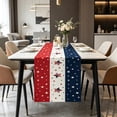 thumbnail image 6 of erdimoy 4th of July Patriotic Quilted Star Table Runner, 5 Styles Red White Blue Star Striped Linen Table Runner for Independence Day Memorial Day Home & Patio BBQ Decor, 6 of 6
