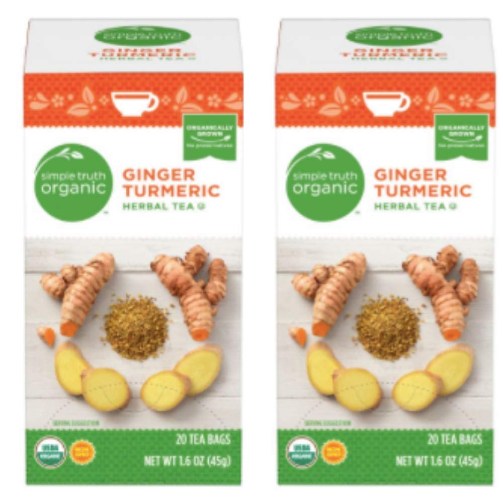 Simple Truth Organic Ginger Turmeric Herbal Tea 20 ct (Pack of 2