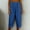 Blue plus size capri pants a1, variant on Cagogo Women's Plus Size Capri Pants Cotton Linen Casual Loose Elastic Waist Pants with Pockets Summer Vacation Beach Flowy Trousers Work Lounge Clothes, Army Green S