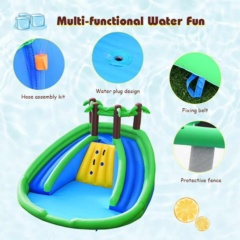 Aimee Lii Inflatable Water Park Pool Bounce House Dual Slide Climbing, Playhouse for Kids Outdoor