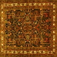 thumbnail image 1 of Ahgly Company Machine Washable Indoor Square Animal Yellow Traditional Area Rugs, 8' Square, 1 of 4