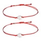 thumbnail image 1 of Brazaletes de pata de perro para mujeres, brazalete de cuerda de impresión de pata de gato, memorial, hecho a mano, con hilo ajustable rojo, paquete de 2, 1 of 7