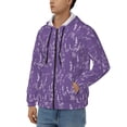 thumbnail image 3 of Kdxio Lavender Flowers Print Men Hoodies Casual Hoodies for Men with Zip Pockets Full Zip Long Sleeve Sweatshirt Sports Hooded Jacket-3X-Large, 3 of 5