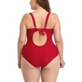 thumbnail image 4 of Aayomet Maillot de Bain Femmes Taille Coloré Fleur Aléatoire Ondulé Léopard Impression Conservatrice Ressort Chaud Réglable Backstrap (Rouge, XL), 4 of 5
