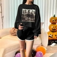 thumbnail image 4 of Women's Halloween Sweatshirts Witch Graphic Printed Long Sleeve Crop Tops Halloween Witch Crewneck Pullover Shirt, 4 of 5