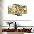 thumbnail image 3 of Elephant Stock Yellow Toned Hibiscus Wall Art - Horizontal Multi Panel Canvas - Living Room Wall Decor - Floral And Botanical Multi Panel - Gray And Yellow Decor - 36" x 22", 3 of 8