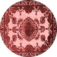thumbnail image 1 of Ahgly Company Indoor Round Oriental Red Industrial Area Rugs, 5' Round, 1 of 4