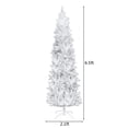 thumbnail image 7 of 6.5FT 719 Branch Flocking Tied Light Christmas Tree, White Pencil Christmas Tree, Realistic PVC Blades Metal Tree Base, Stable and Durable Xmas Tree for Indoor and Outdoor Decor, 7 of 7