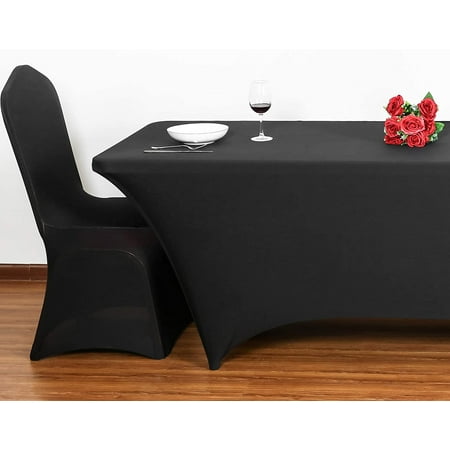 6ft Stretch Spandex Table Cover For Standard Folding Tables Universal Rectangular Fitted Tablecloth Protector Wedding Banquet And Party Black 72 Length X 30 Width Height Inches Canada 6ft Stretch Spandex Table Cover For, Spandex Table Covers 6ft Uk