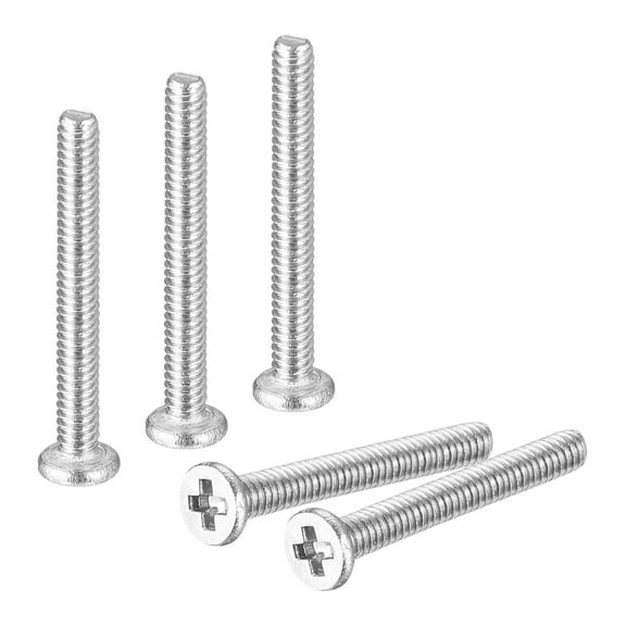 M1.2-0.25 x 10mm 20Pcs Metal Flat Round Head Screws Phillips Drive Machine Bolt